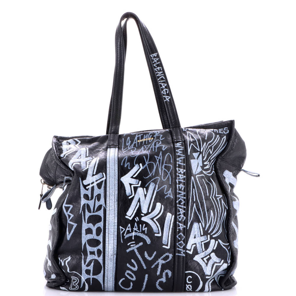 Balenciaga Medium Bazar Graffiti Tote Leather
